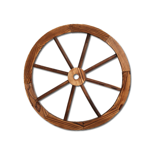 Gardeon Wooden Wagon Wheel 60cm - Rustic Fir Wood, Weatherproof Garden Decor