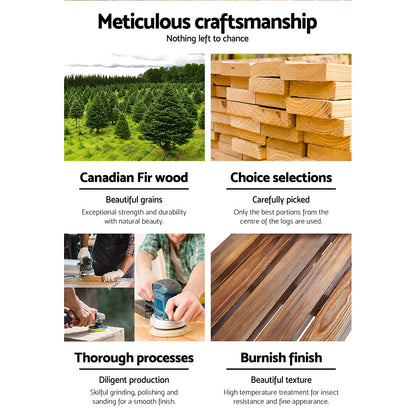 Gardeon Wooden Wagon Wheel 60cm - Rustic Fir Wood, Weatherproof Garden Decor