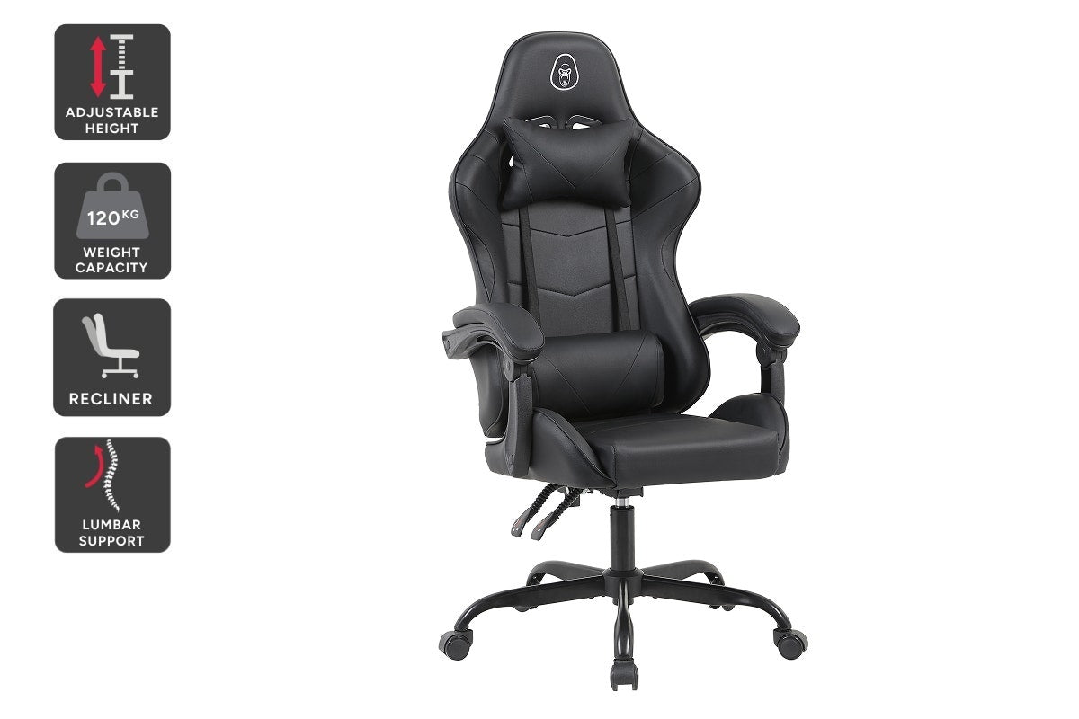 Gorilla Gaming Prodigy Gaming Chair (Black/Black)