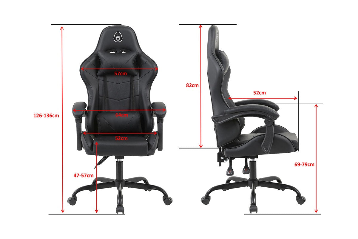 Gorilla Gaming Prodigy Gaming Chair (Black/Black)