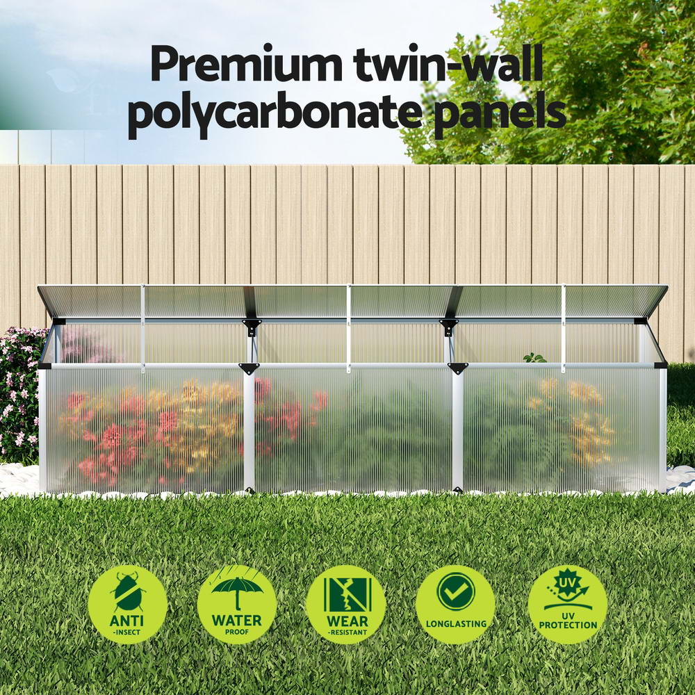 Green Fingers Aluminium Greenhouse 180x50x50CM - UV-Resistant Polycarbonate Panels - SuperSaverAU - view 5