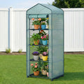 Green Fingers 4-Tier Mini Greenhouse – PE Cover 1.6 x 0.7 x 0.5m