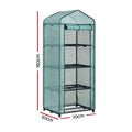Green Fingers 4-Tier Mini Greenhouse – PE Cover 1.6 x 0.7 x 0.5m