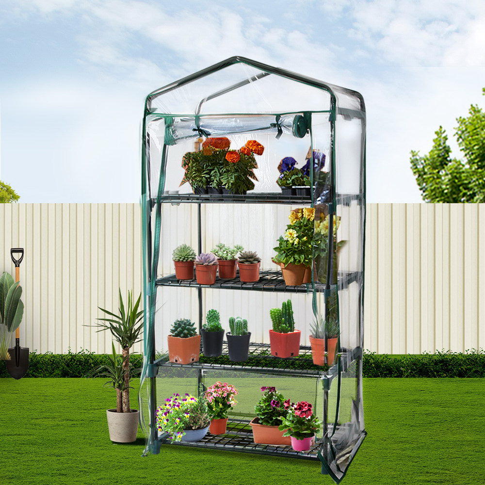 Green Fingers Greenhouse 4 Tiers Mini Green House 70x50x160cm Waterproof PVC - SuperSaverAU - view 6