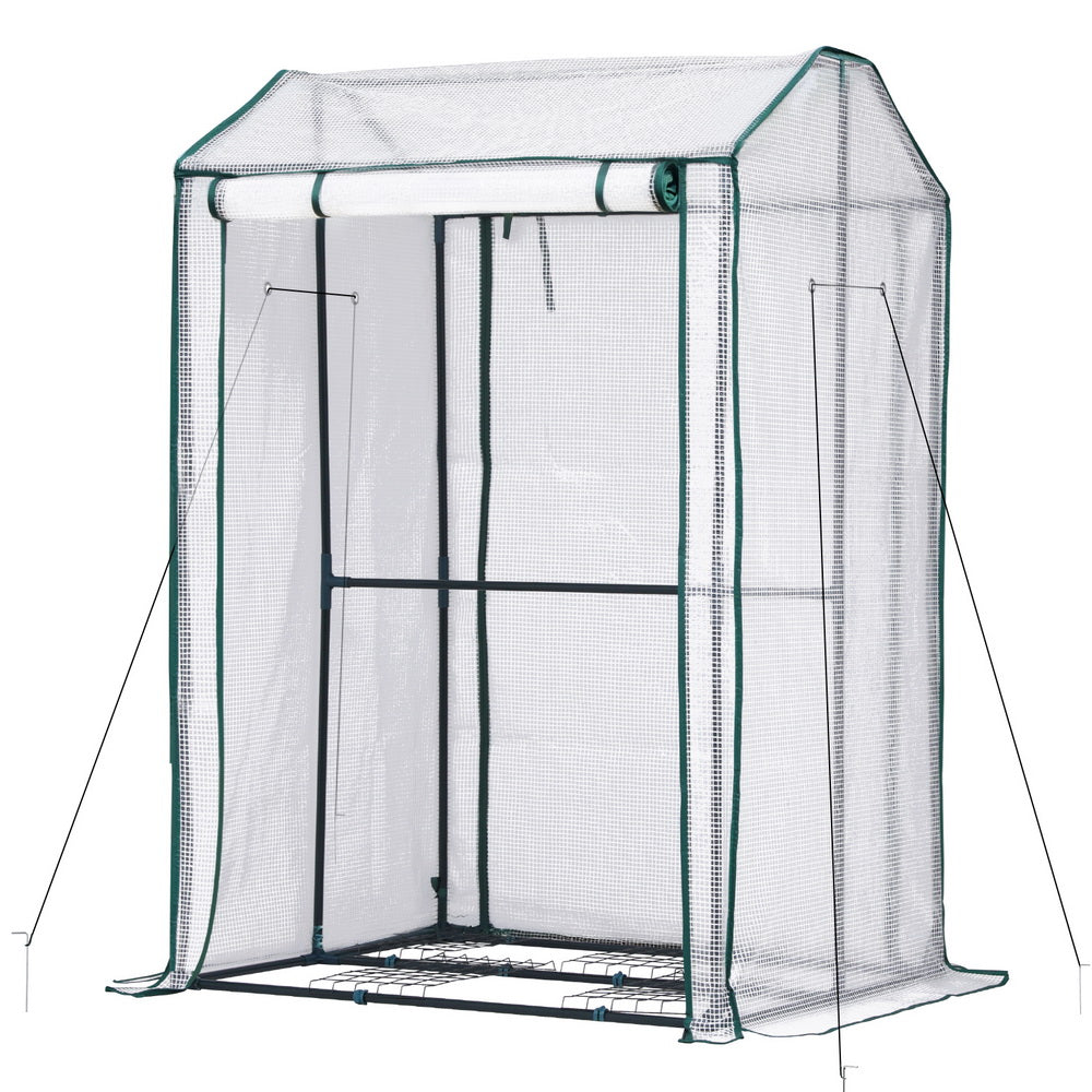Green Fingers Mini Greenhouse with Roll-Up Zipper Door - 1.0 x 0.8 x 1.5m