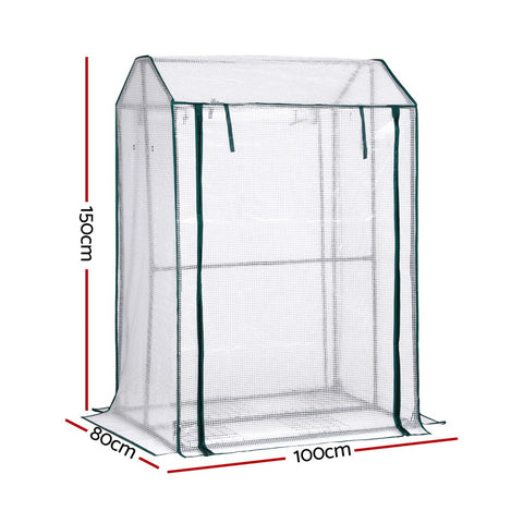 Green Fingers Mini Greenhouse with Roll-Up Zipper Door - 1.0 x 0.8 x 1.5m