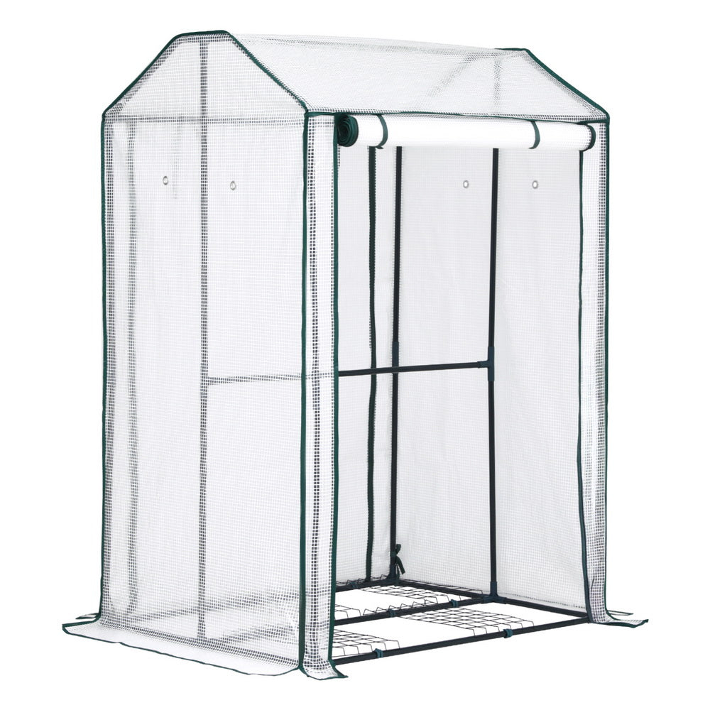 Green Fingers Mini Greenhouse with Roll-Up Zipper Door - 1.0 x 0.8 x 1.5m
