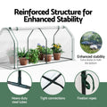 Green Fingers Mini Greenhouse with Roll-Up Zipper Door - 1.2 x 0.5 x 0.6m