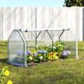 Green Fingers Mini Greenhouse with Roll-Up Zipper Door - 1.2 x 0.5 x 0.6m