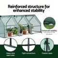 Green Fingers Mini Greenhouse 240x90x90cm Steel Frame PE Cover Outdoor Shelter - SuperSaverAU - view 4