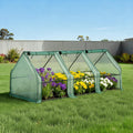 Green Fingers Mini Greenhouse 240x90x90cm Steel Frame PE Cover Outdoor Shelter - SuperSaverAU - view 1