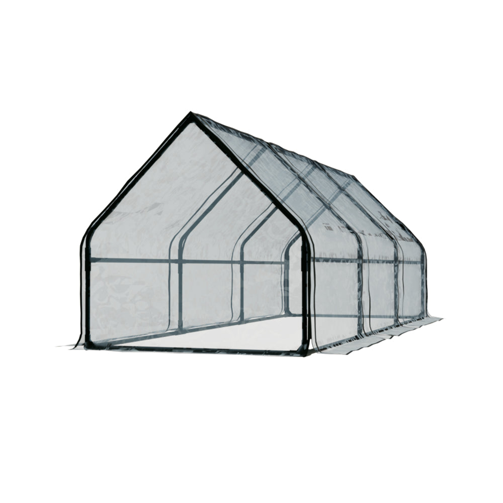 Green Fingers Greenhouse Mini 2.7x0.9x0.9M, Waterproof, Durable PVC, Easy Setup