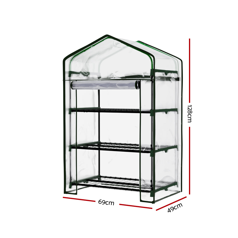 Greenfingers Greenhouse Mini Green House 69x49x128cm, Waterproof, Durable, 3 Tiers