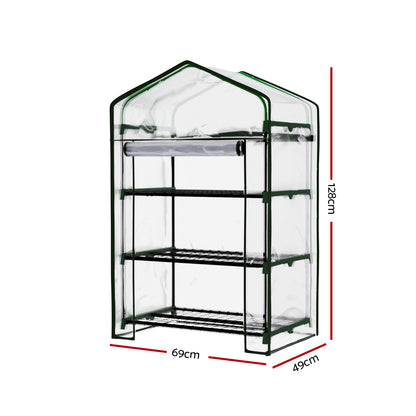 Greenfingers Greenhouse Mini Green House 69x49x128cm, Waterproof, Durable, 3 Tiers