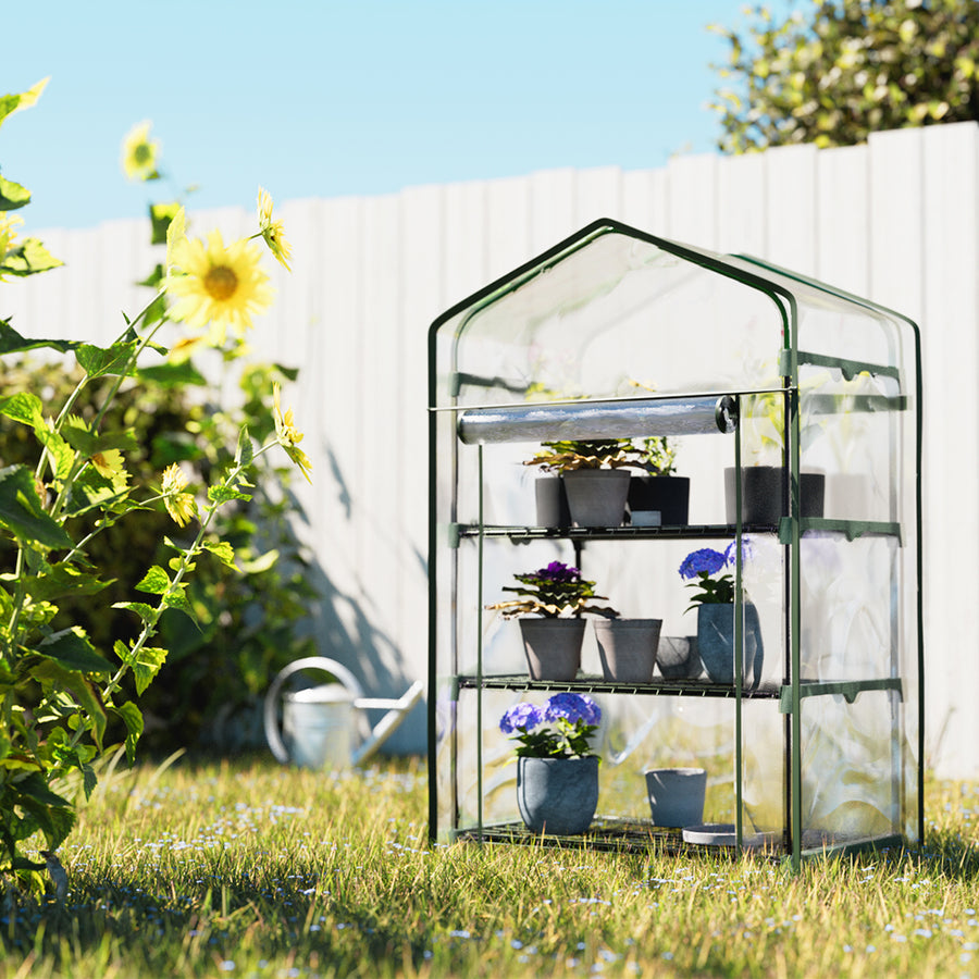 Greenfingers Greenhouse Mini Green House 69x49x128cm, Waterproof, Durable, 3 Tiers - SuperSaverAU - view 1