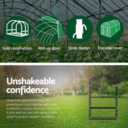 Greenfingers Greenhouse Mini Green House 69x49x128cm, Waterproof, Durable, 3 Tiers