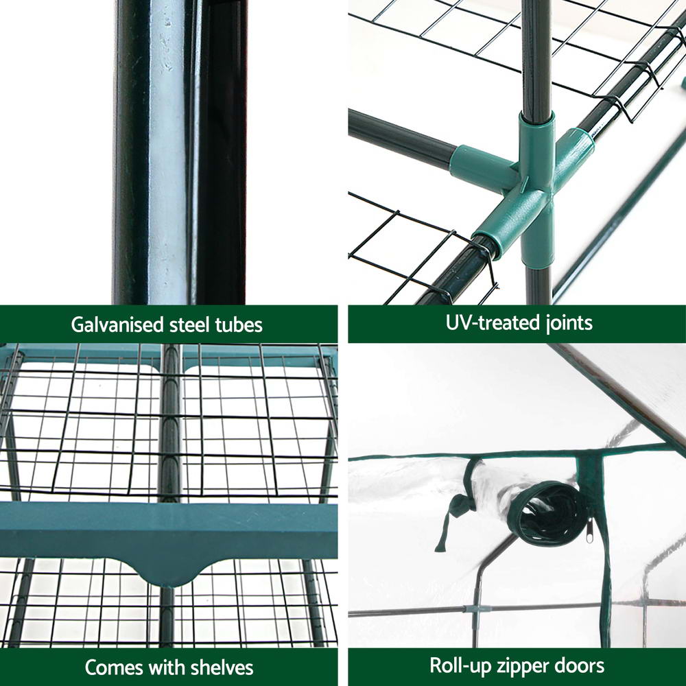 Greenfingers Greenhouse Mini Green House 69x49x128cm, Waterproof, Durable, 3 Tiers - SuperSaverAU - view 5