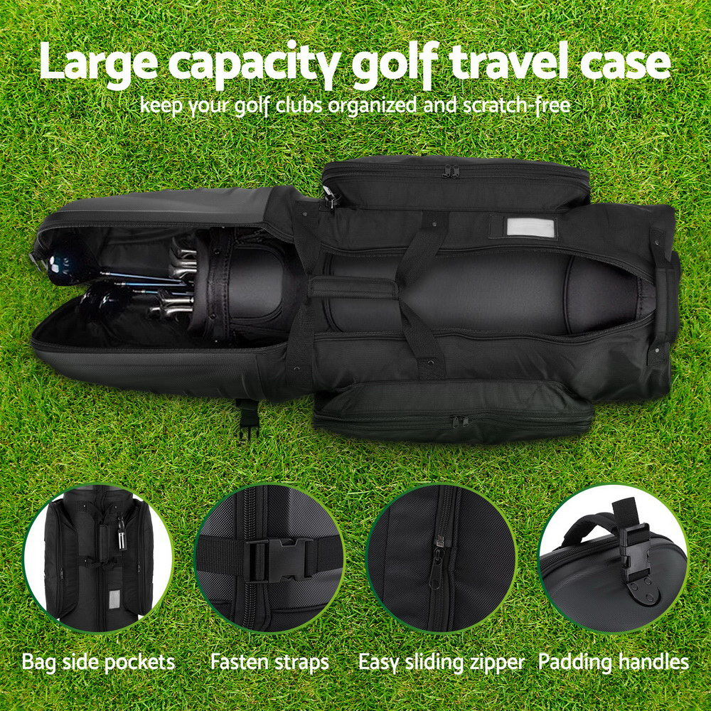 Everfit Golf Travel Bags for Airlines with Wheels Golf Clubs Hard Case Foldable - SuperSaverAU - view 5