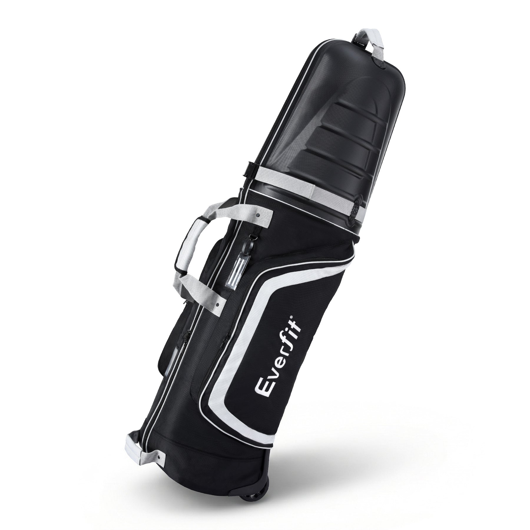 Everfit Black & Grey Golf Travel Bag with Wheels & Semi-Hard Shell