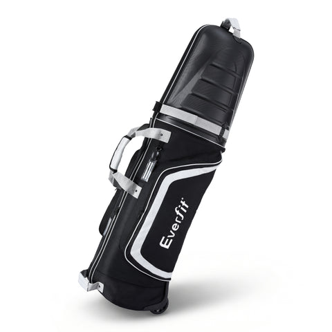 Everfit Black & Grey Golf Travel Bag with Wheels & Semi-Hard Shell