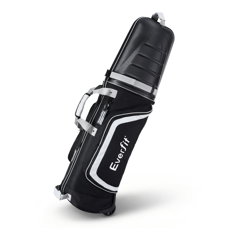 Everfit Black & Grey Golf Travel Bag with Wheels & Semi-Hard Shell