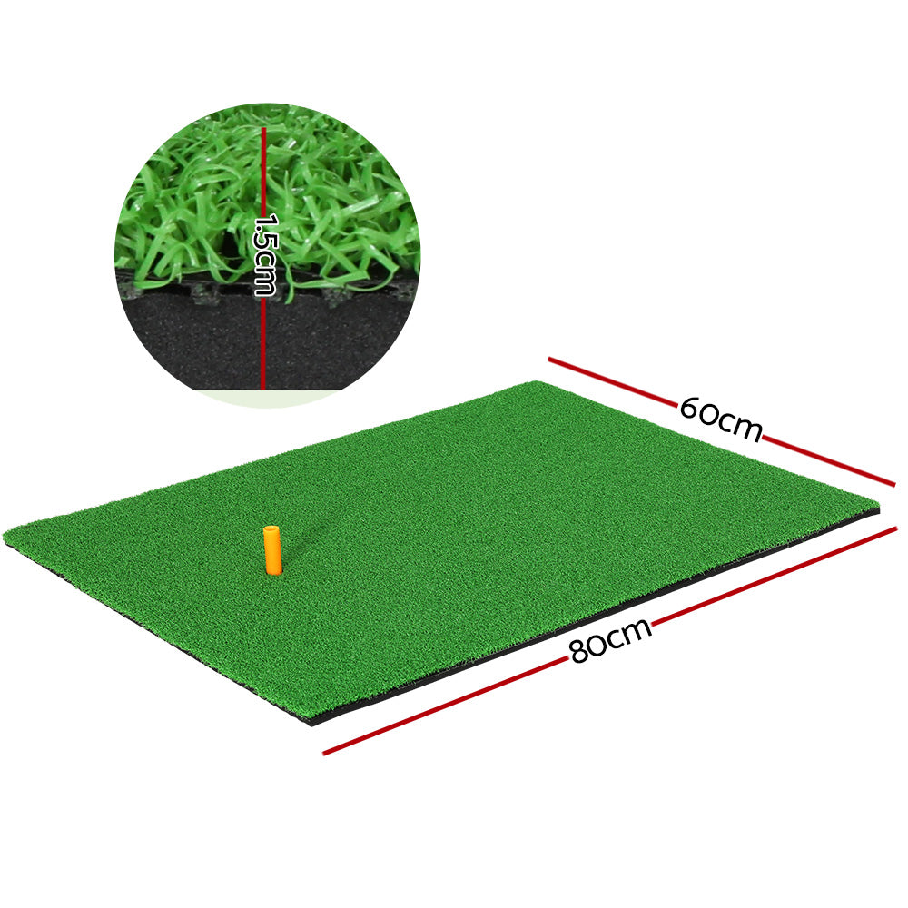 Everfit Golf Hitting Practice Mat with PP Grass & Non-Slip Base - 80 x 60cm