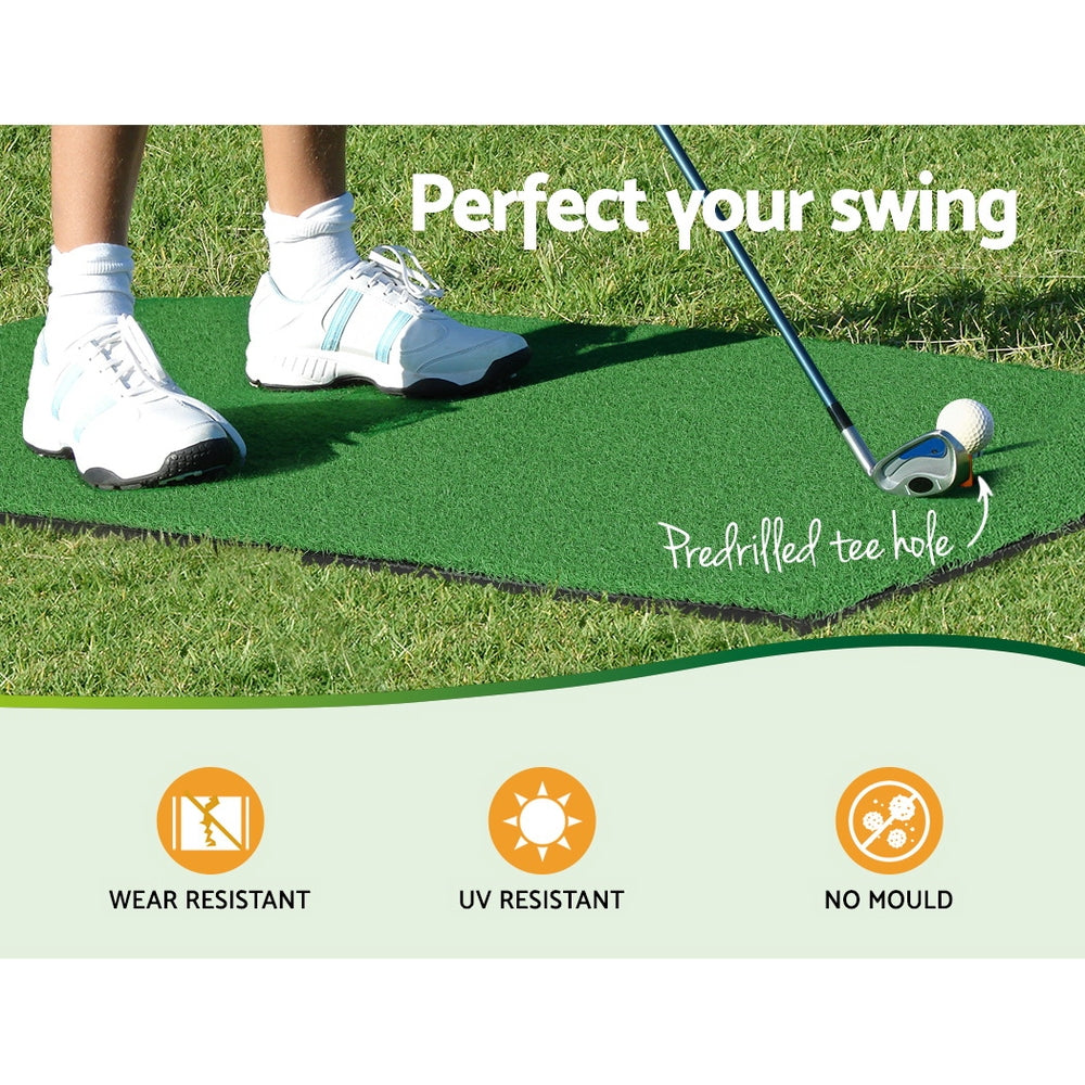 Everfit Golf Hitting Practice Mat with PP Grass & Non-Slip Base - 80 x 60cm