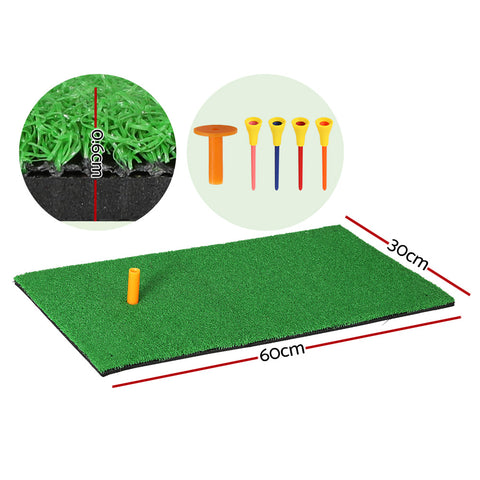 Everfit Golf Mat 60x30cm Portable Practice Aid with Non-Slip Base & Tee Hole - SuperSaverAU - view 2