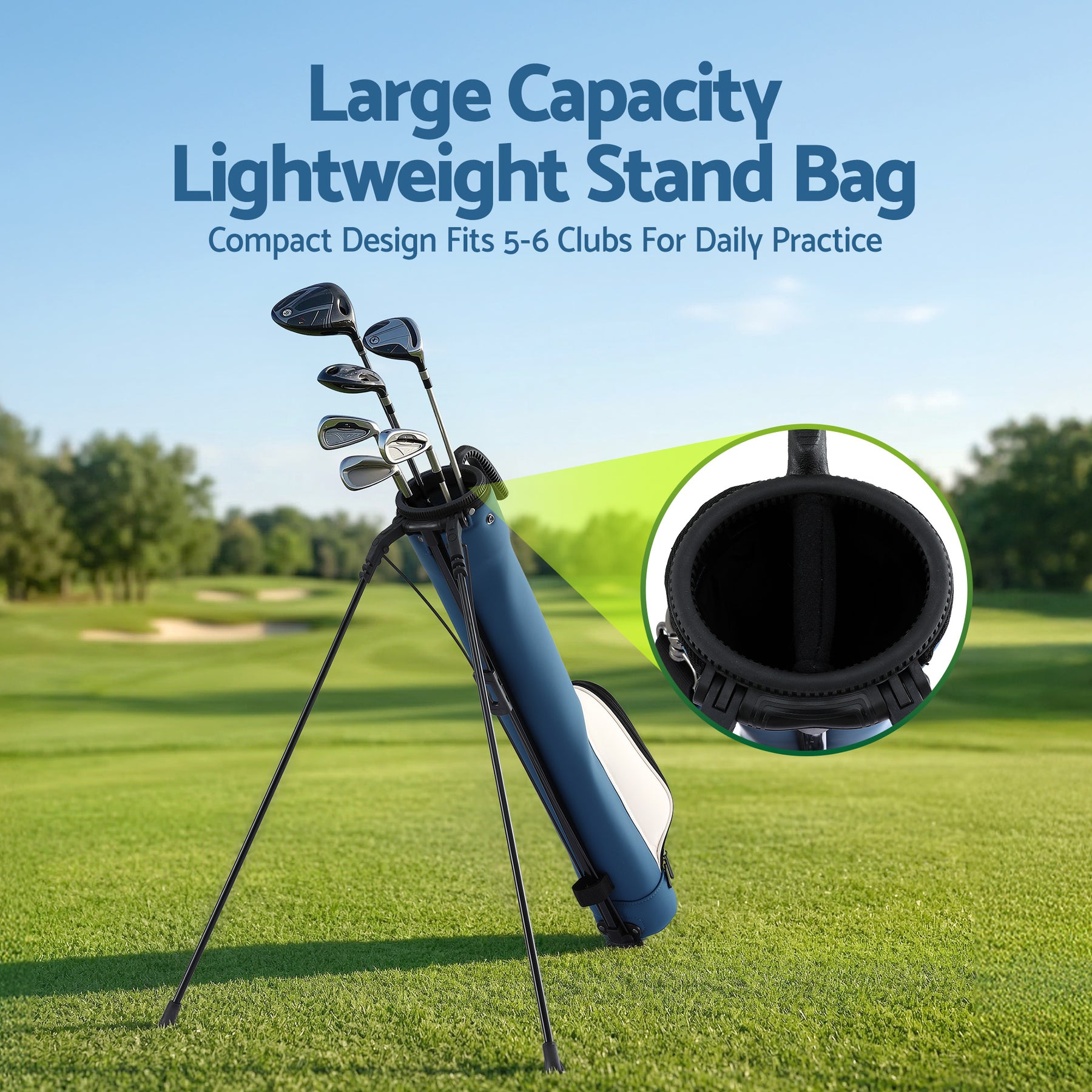 Everfit Blue Sunday Golf Stand Bag with Insulated Pocket