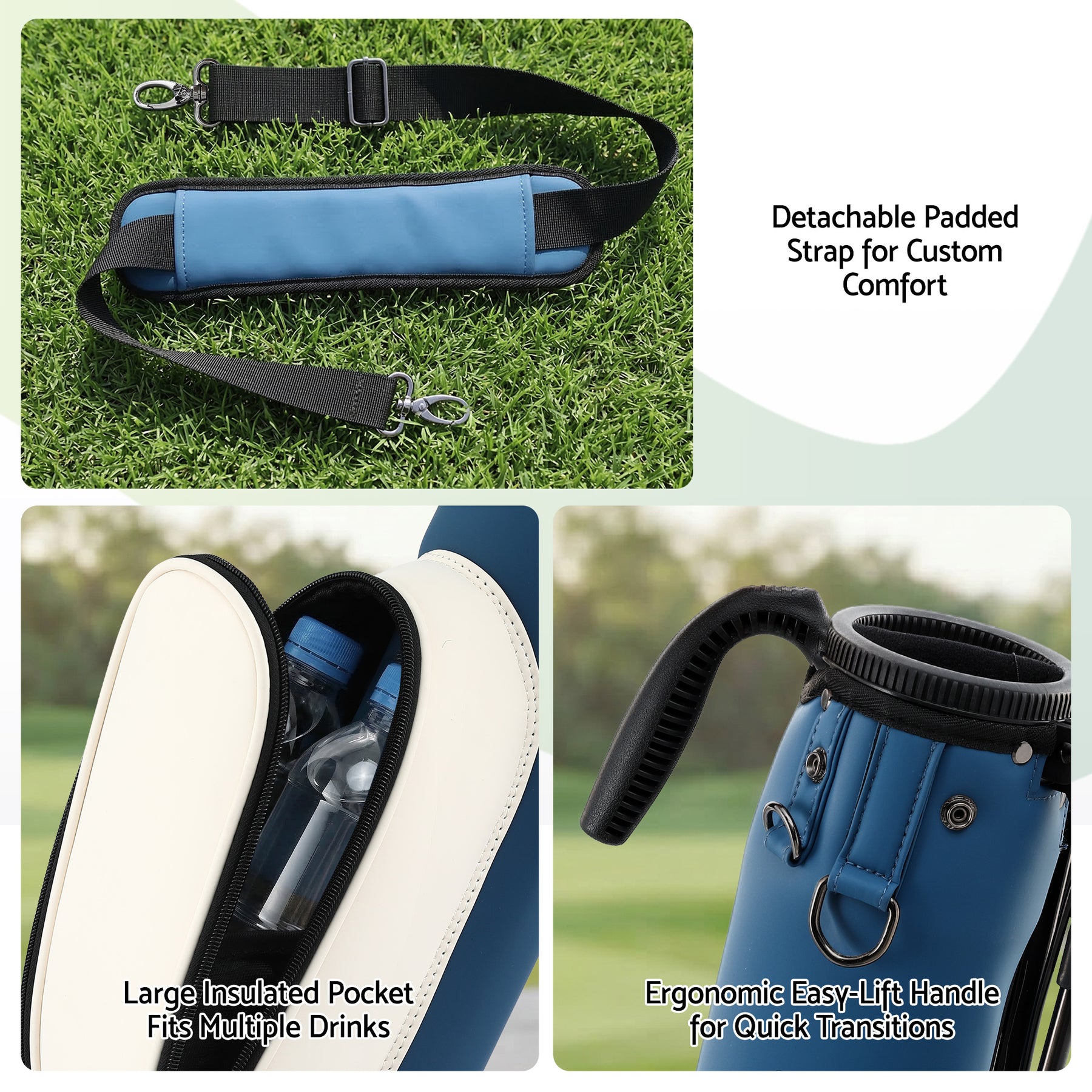 Everfit Blue Sunday Golf Stand Bag with Insulated Pocket