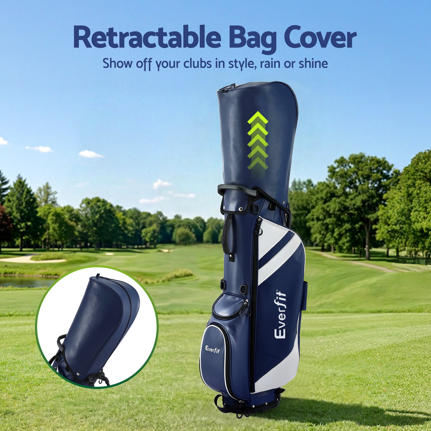 Everfit Blue Golf Stand Bag with Dual Straps & Club Divider