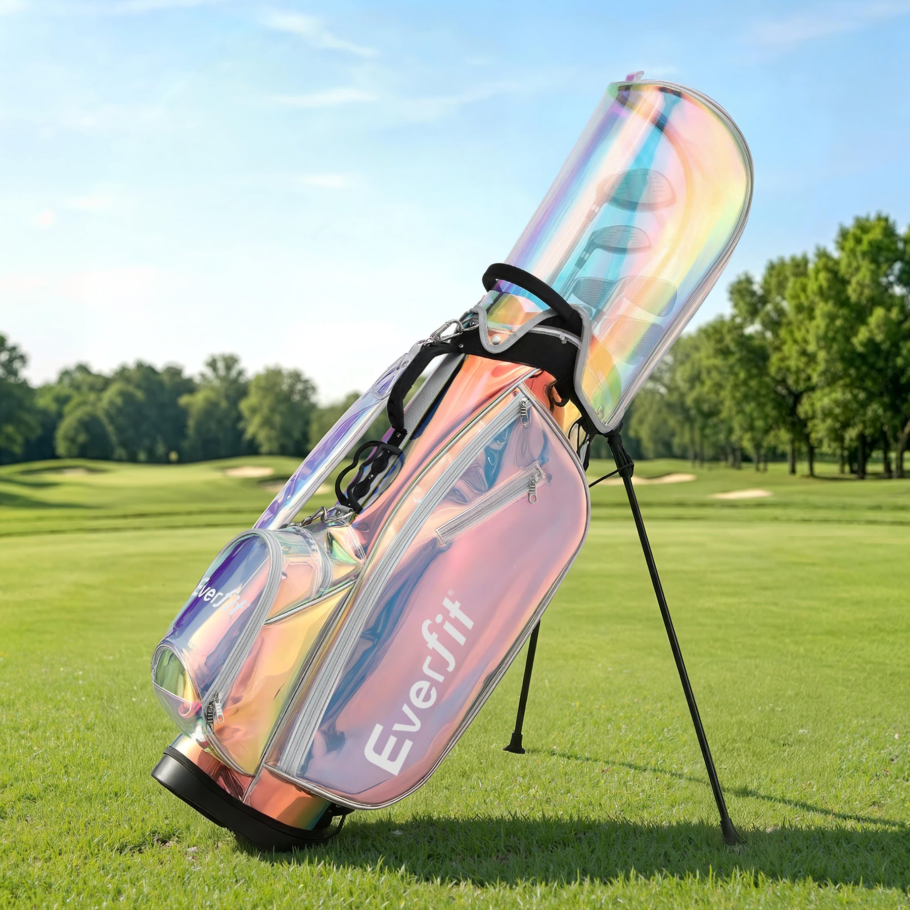 Everfit Holographic Golf Stand Bag with Dual Straps & Club Divider