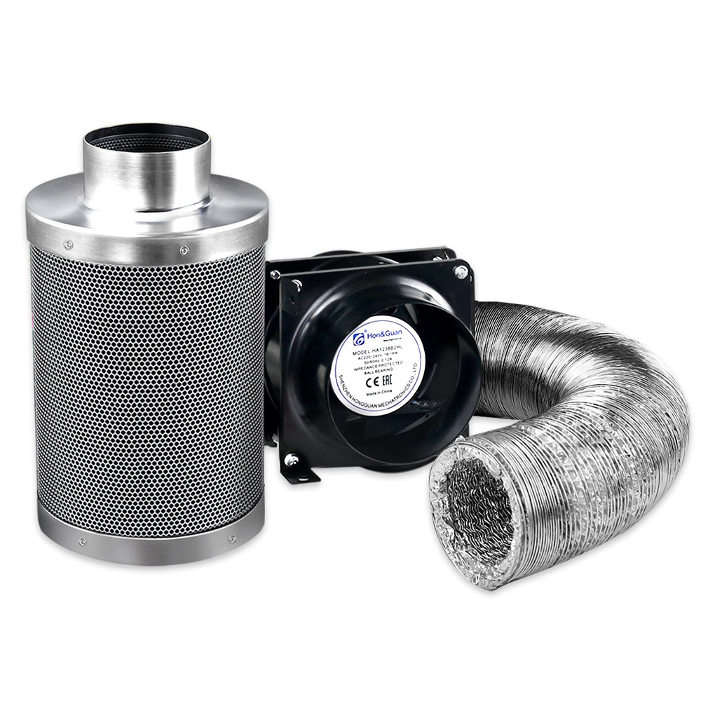Green Fingers 4" Hydroponics Grow Tent Ventilation Kit with Fan, Carbon Filter, Ducting - SuperSaverAU - view 3