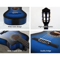Alpha 34-Inch Classical Guitar with Carry Bag - Blue