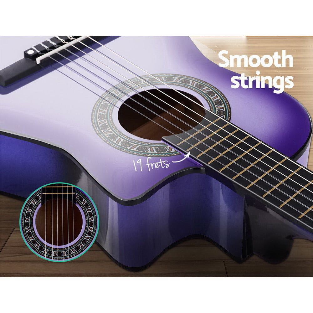 Alpha 34-Inch Classical Guitar with Carry Bag - Purple