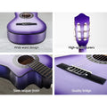 Alpha 34-Inch Classical Guitar with Carry Bag - Purple