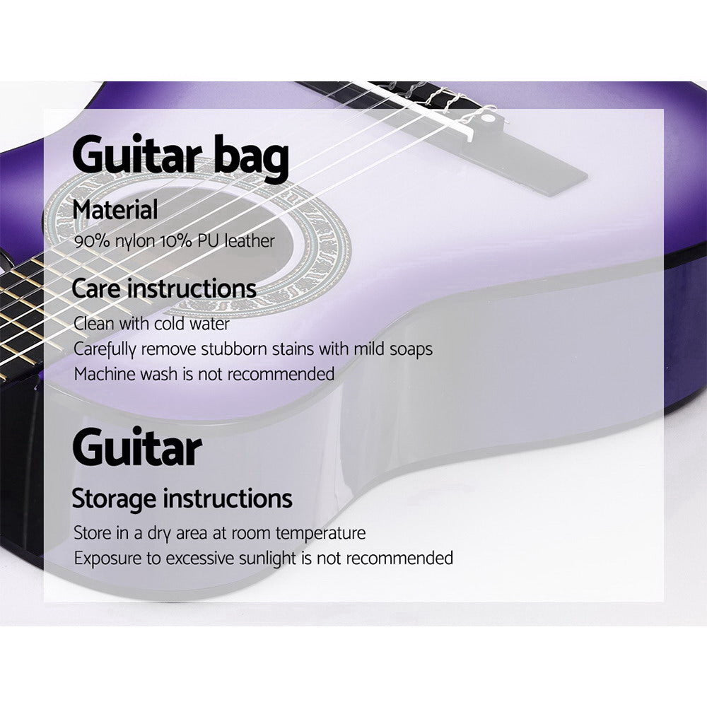 Alpha 34-Inch Classical Guitar with Carry Bag - Purple