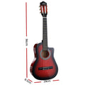 Alpha 34-Inch Classical Guitar with Carry Bag - Red