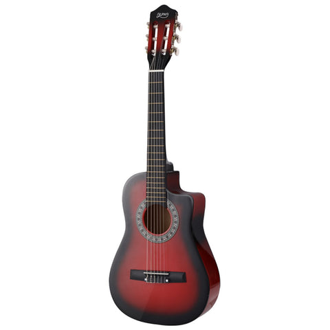 Alpha 34-Inch Classical Guitar with Carry Bag - Red