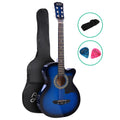 Alpha 38-Inch Cutaway Acoustic Guitar with Carry Bag - Blue