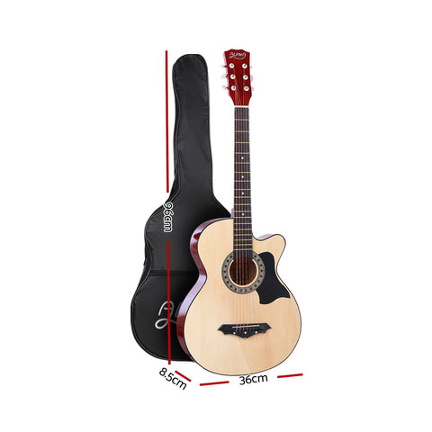 Alpha 38" Acoustic Cutaway Guitar Laminated Linden Body Steel Strings - SuperSaverAU - view 2