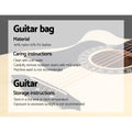 Alpha 38-Inch Left-Handed Acoustic Guitar with Carry Bag