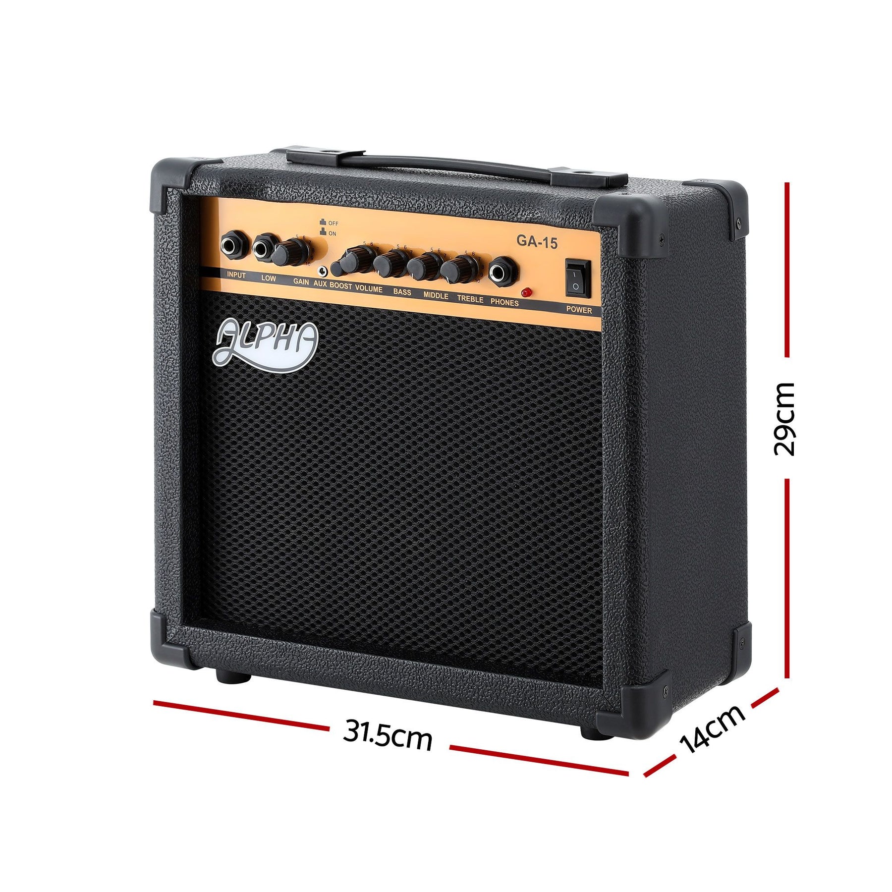 Alpha 20W Portable Guitar Amplifier with Overdrive - Black