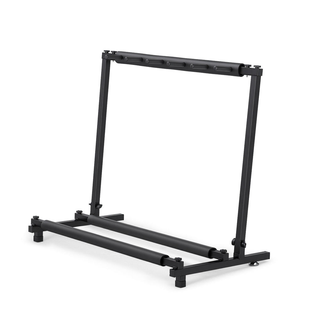 Alpha Foldable Guitar Rack Stand Holder, 5 Guitars, Adjustable Feet, Black 87*47*73cm - SuperSaverAU - view 1