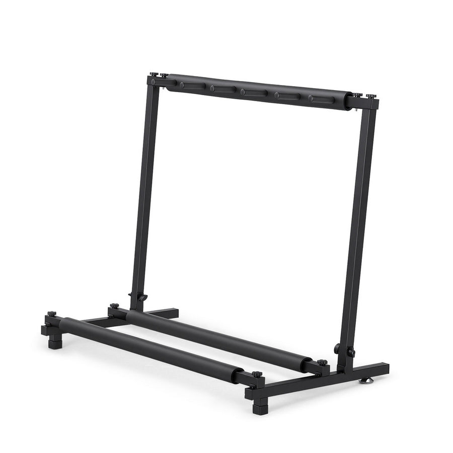 Alpha Foldable Guitar Rack Stand Holder, 5 Guitars, Adjustable Feet, Black 87*47*73cm - SuperSaverAU - view 1