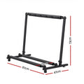 Alpha Foldable Guitar Rack Stand Holder, 5 Guitars, Adjustable Feet, Black 87*47*73cm - SuperSaverAU - view 2