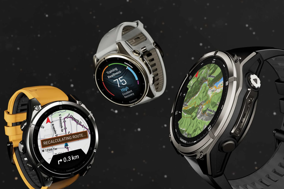 Garmin Fenix 8 AMOLED Sapphire Smart Sports Watch (Carbon Grey DLC Titanium with Black and Pebble Grey Band, 47mm)
