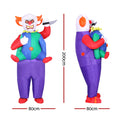 Inflatable Clown Costume Adult Suit Blow Up Party Fancy Dress Halloween Cosplay - SuperSaverAU - view 2