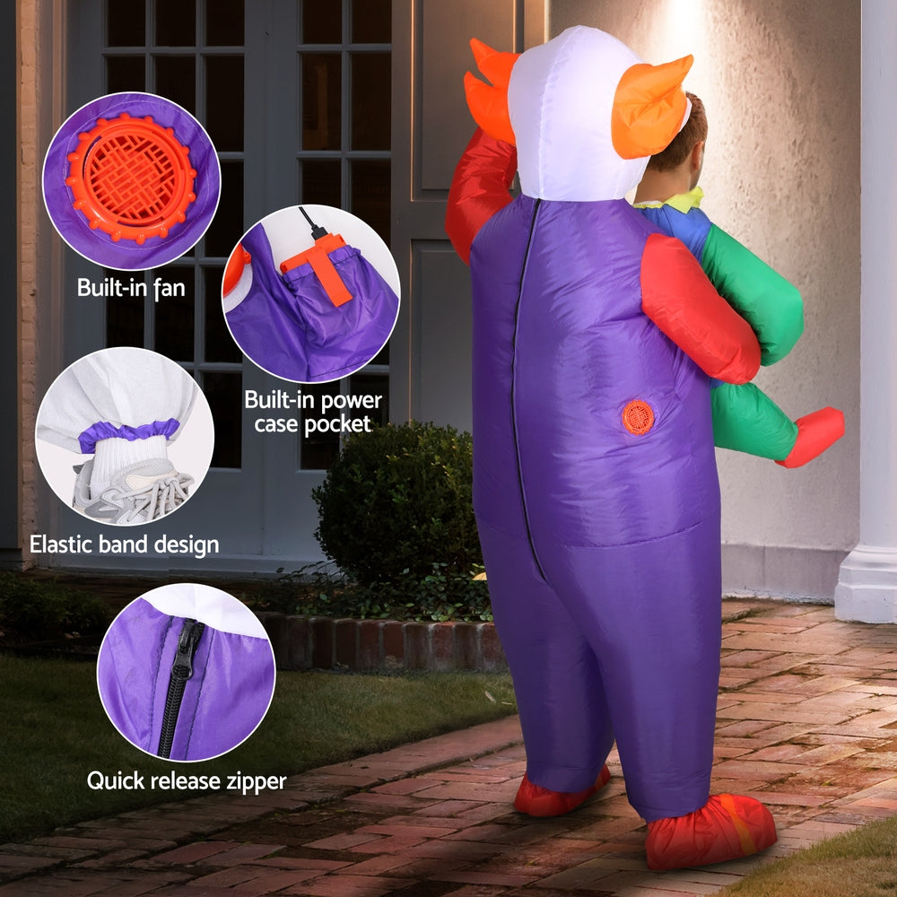 Inflatable Clown Costume Adult Suit Blow Up Party Fancy Dress Halloween Cosplay - SuperSaverAU - view 5