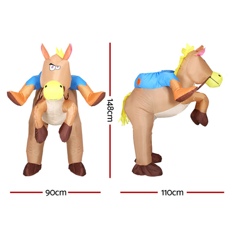 Inflatable Cowboy Costume Adult Suit Blow Up Party Fancy Dress Halloween Cosplay - SuperSaverAU - view 2